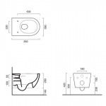 05 1155 0023 SFERA, pakabinamas klozetas  su lėtaeigiu dangčiu cemento spalvos